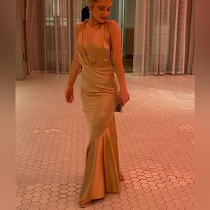 Forever 21 Rose Gold / Gold Satin Dress